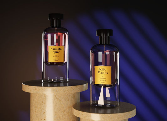 Luxury oud perfume bottle of sankofa spice and Kibo woods  by RealRegal Perfumes