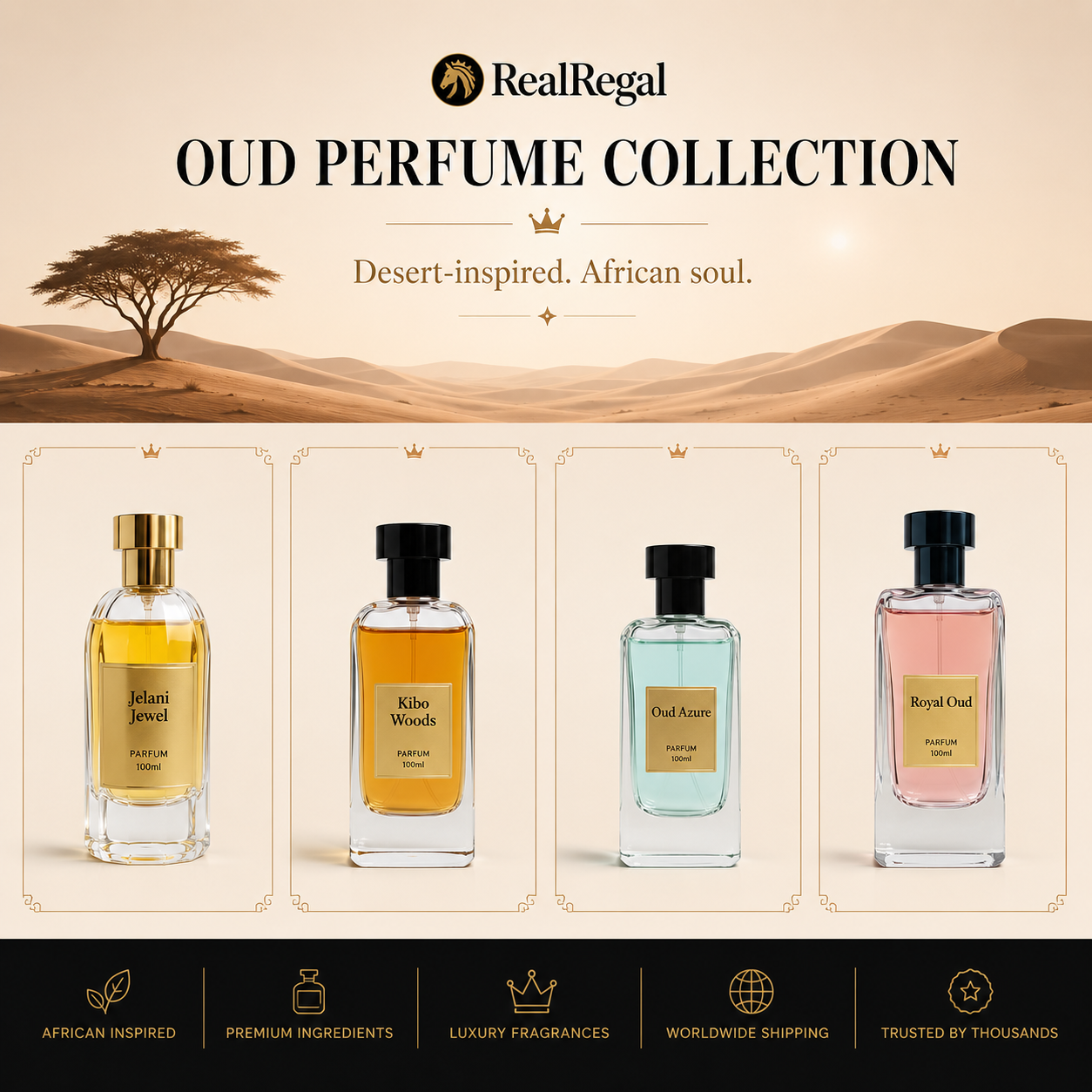 oud perfumes collection by RealRegal luxury African inspired fragrances USA