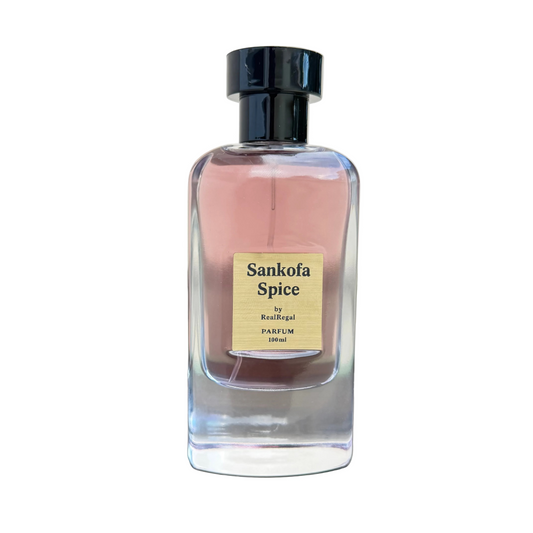 Sankofa Spice is infused with Vanilla, Tonka, Amber, & Agarwood (Oud), this fragrance envelops you in an aura of mystery & irresistible allure. Free USA shipping from RealRegal
